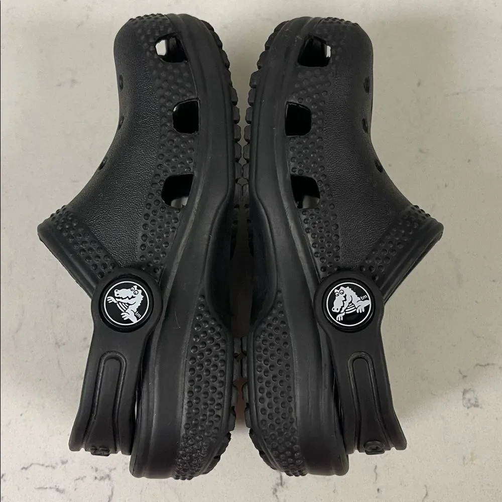 CROCS Kids Black Water Shoes Crocs Little Classic Clog Size 7